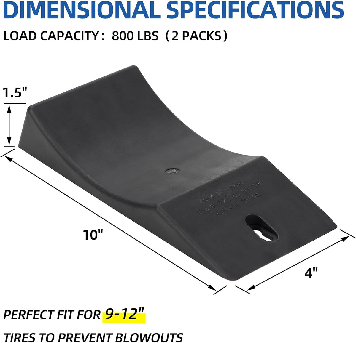 2-Pack Flat Free Tire Saver Ramp for 9-12" PU Foam Tire and Wheel, Non Flat Spots Saver Ramp, Suitable for Lawnmower, Wheelbarrow, and Trailer