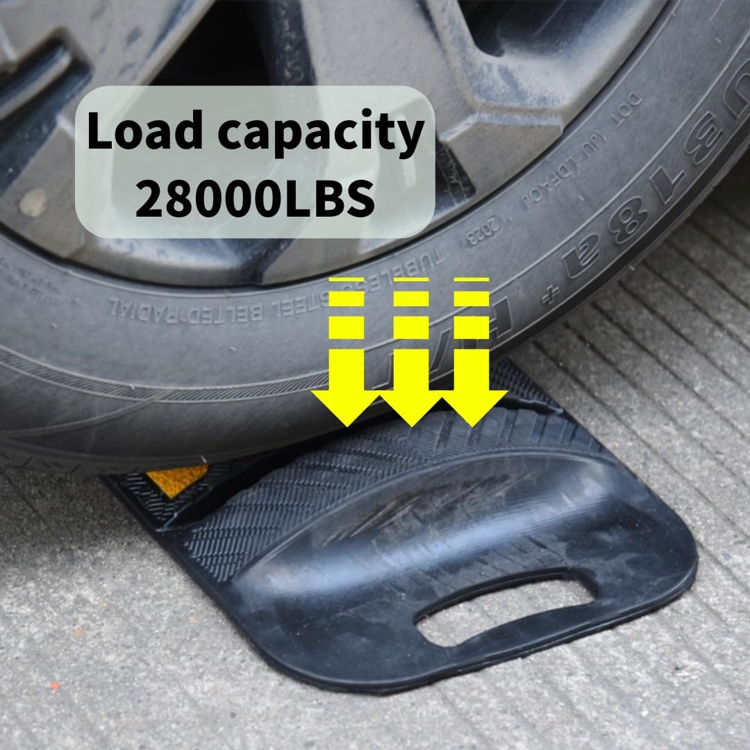 76"x10"x 2" Portable Rubber Speed Bump Reflective Yellow-Black,Quick to fold, Unfold, and Secure for Road use. Suitable for Asphalt Cement Gravel Roads Parking Lots garages Schools and Other Areas.