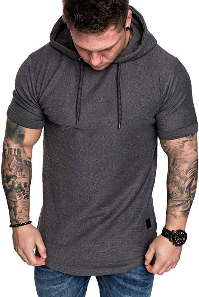Lexiart Mens Fashion Athletic Hoodies Sport Sweatshirt Solid Color Fleece Pullover