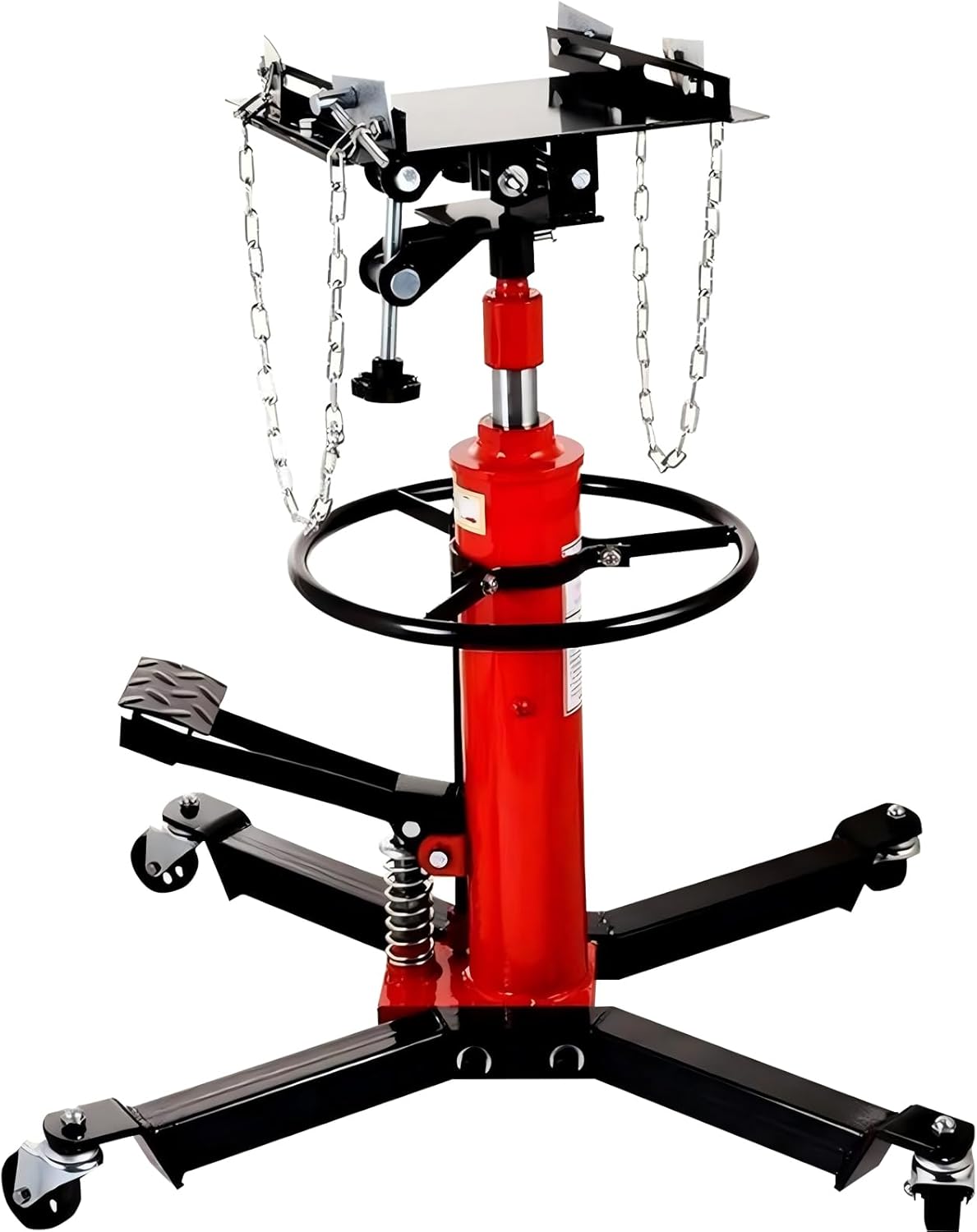 Transmission Jack 1660 lbs/ 0.75 Ton Capacity Hydraulic Telescopic Transmission Jack 34" - 68" Adjustable Height Telescoping Transmission Hydraulic with 360° Swivel Wheels Lift Hoist