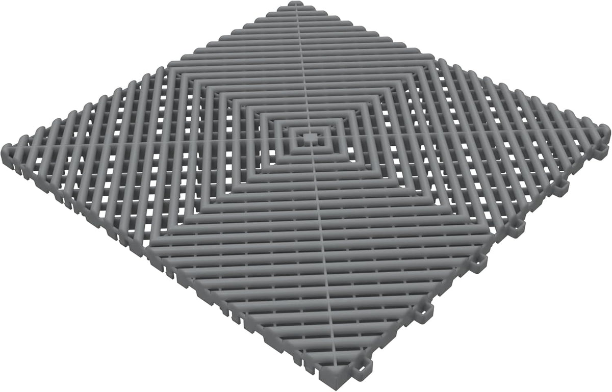Multifunctional Interlocking Modular Garage Floor Tiles, Non-Slip Interlocking Plastic Floor Tiles, 15.7'' x 15.7'' x 0.7''(Thickness) Flooring Tile(40 Pack), Grey