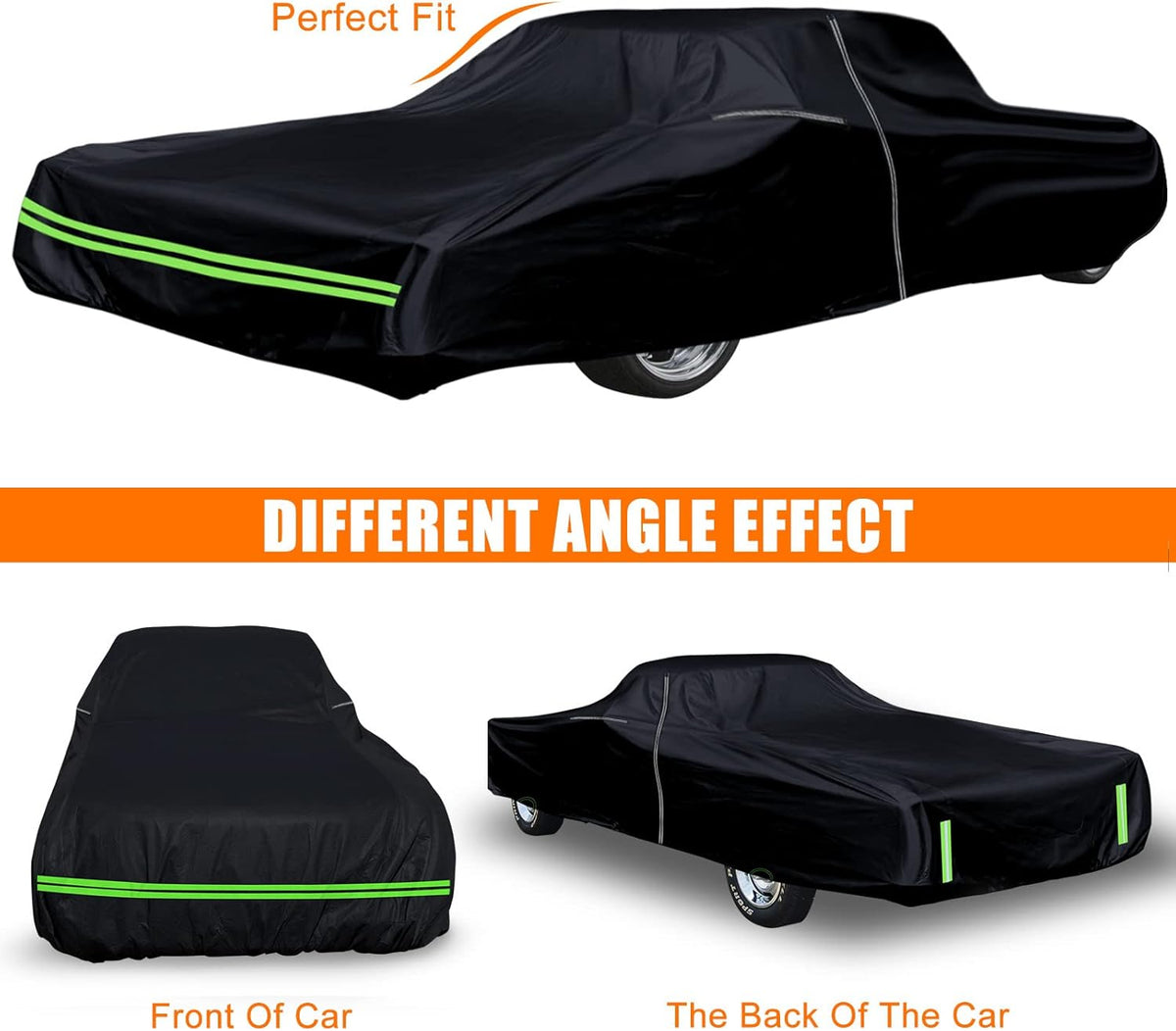 Waterproof Car Cover Compatible with Chevrolet Impala/Bel Air/Biscayne 1958-1970 2/4 Door Sedan/Couple/Hardtop 210T All Weather Classic Car Covers with Zipper Door for Snow Rain Protection