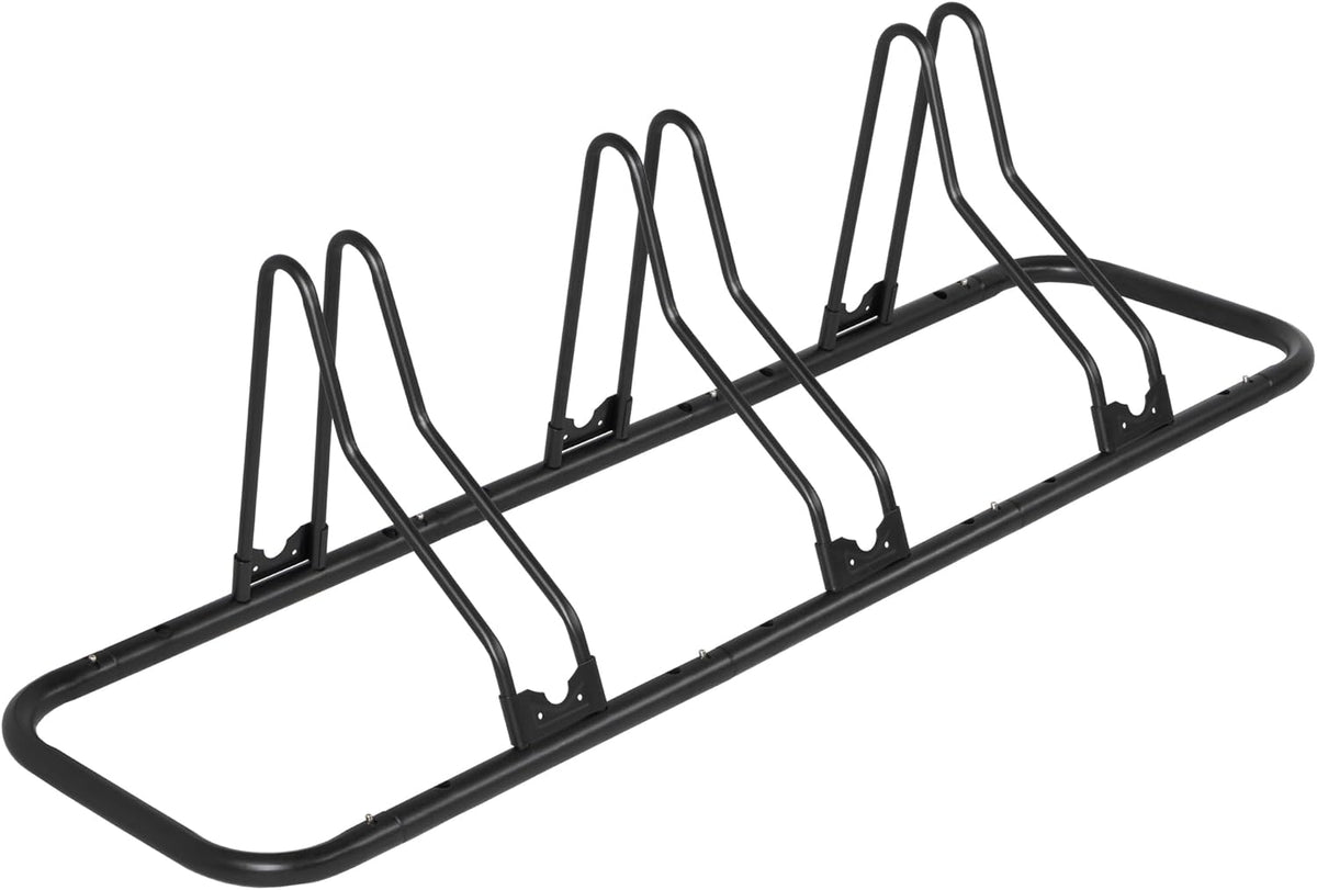 CyclingDeal Bike Rack Floor Parking Bike Stand for up to 6 Bicycles | Indoor, Home & Garage Storage Rack | Stable & Secure Bicycle Stand w/Tire Grooves Up to 29", Holding Plates & Custom Spacing