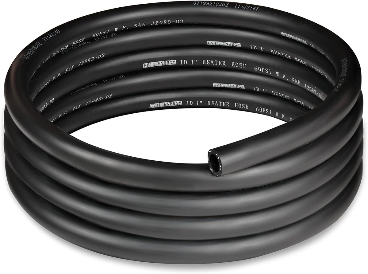 EVIL ENERGY 1" Heater Hose Coolant Radiator Straight 60PSI SAE 20R3 10FT Black