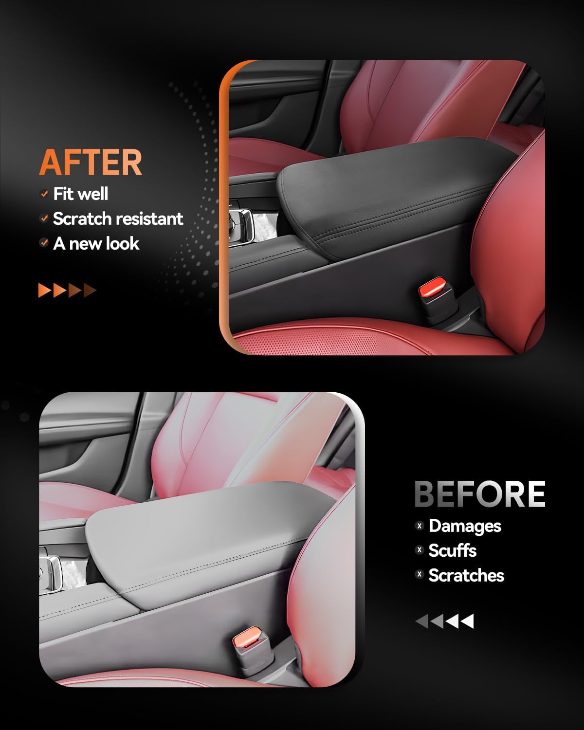 CDEFG for Mazda3 2019-2025 Center Console Cover Armrest Cover for Mazda Mazda3 Accessories Arm Rest Protector Mazda3 2019 2020 2021 2022 2023 2024 2025