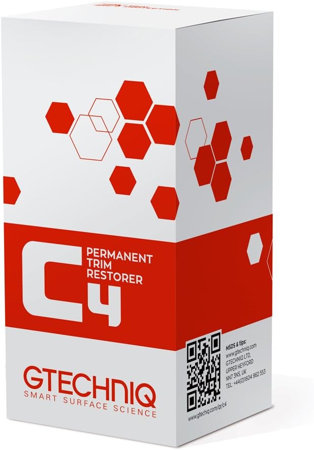 Gtechniq C4 Permanent Trim Restorer 15ml - Revitalize Tired, Faded, Discoloured Car and Vehicle Trim - Premium Weather Protection, UV Resistant, Leaves No Unattractive Gloss - 2 Year Durability
