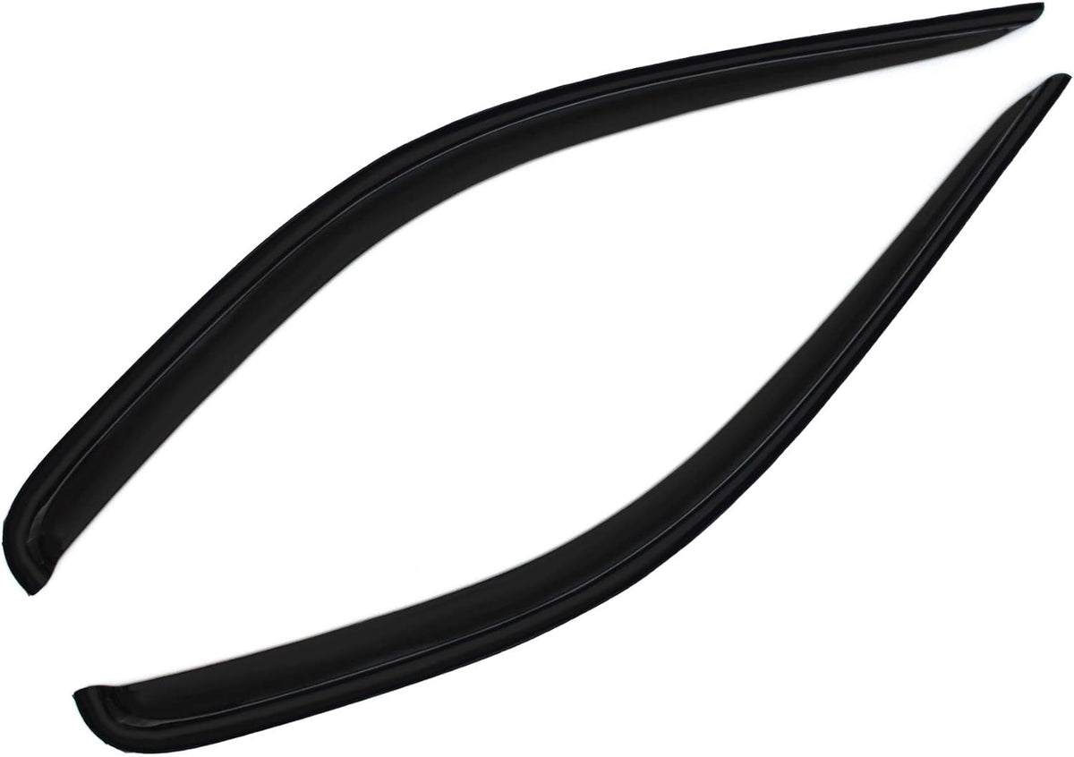 Smoke Front Window Visor Compatible with Dodge Dakota Standard Cab 1997-2004 Wind Deflector Sun Rain Guards Outside 2pc 92438