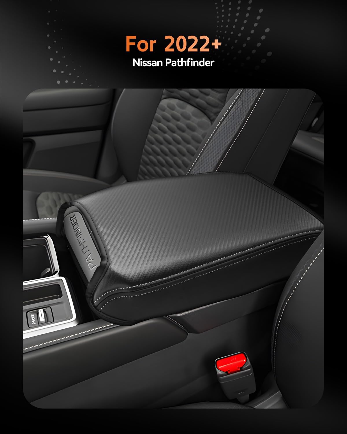 CDEFG for Nissan Pathfinder 2022-2025 Center Console Cover Armrest Box Cover for Pathfinder (S, SV, SL, Rock Creek, Platinum) 2022 2023 2024 2025 Accessories Console Arm Rest Protector