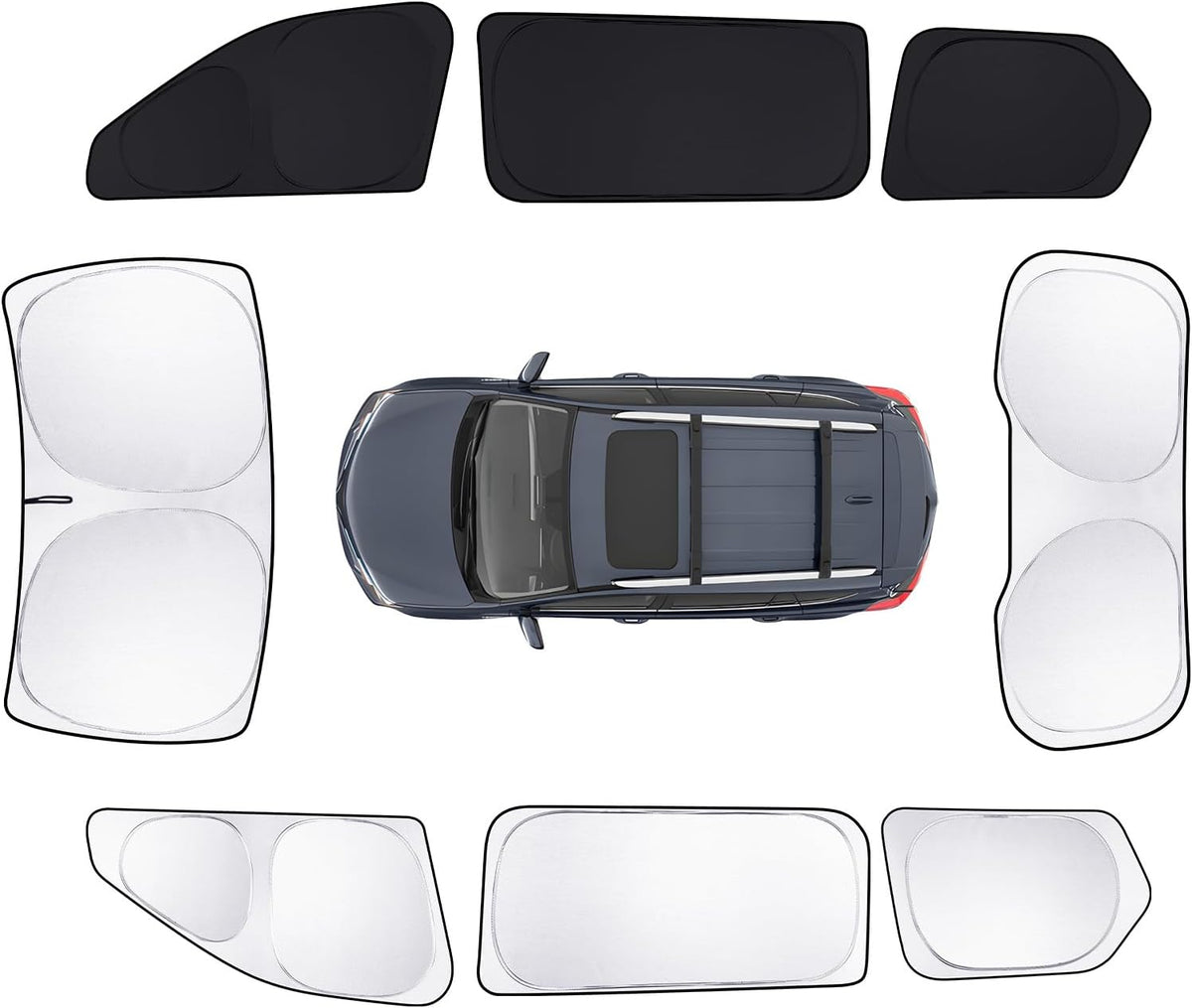 8pcs Car Window Shades for Grand Cherokee 22-25 Accessories,Windshield Side Rear Full Sunshade,Sun Visor UV Blocking, Privacy Protection for Camping Outdoor(Not for Cherokee L&Jeep Cherokee)
