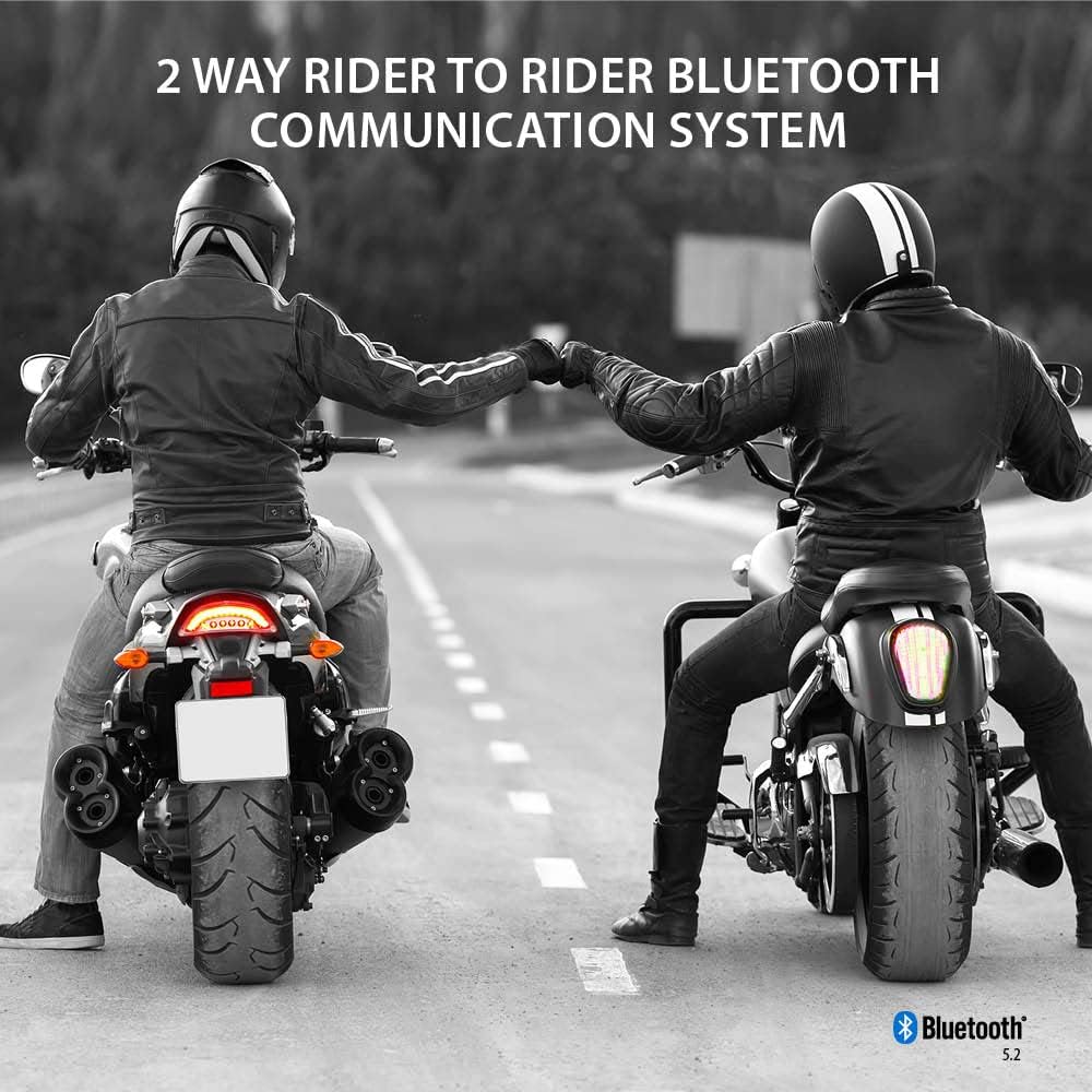Cardo Spirit HD Motorcycle Bluetooth Communication Headset, Connect Up to 2 Riders, FM Radio - Dual Pack