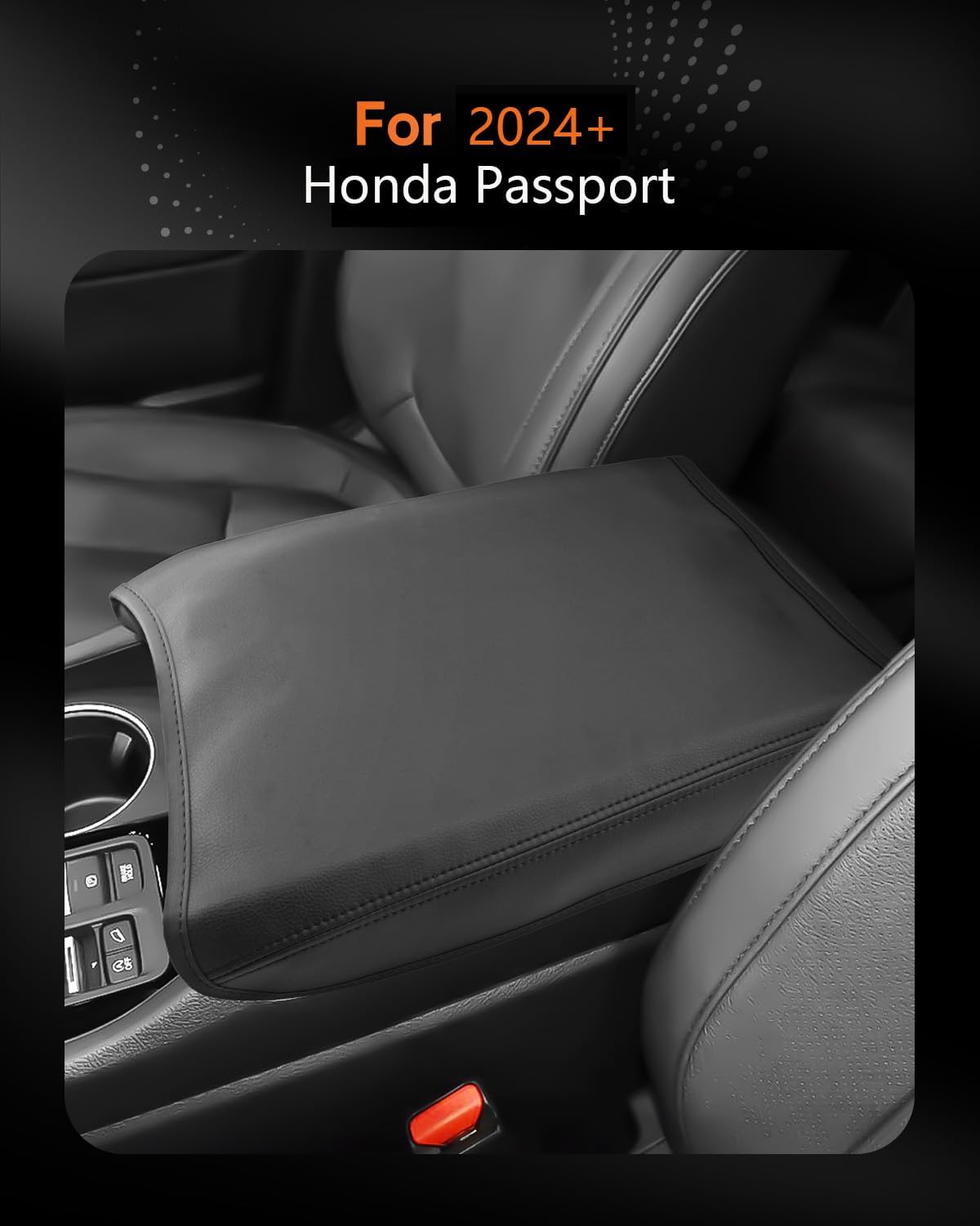 CDEFG for Honda Passport 2024-2025 2026 Center Console Cover Armrest Box Cover for Passport (EX-L, TrailSport, Black Edition) 2024 2025 2026 Accessories Console Arm Rest Protector
