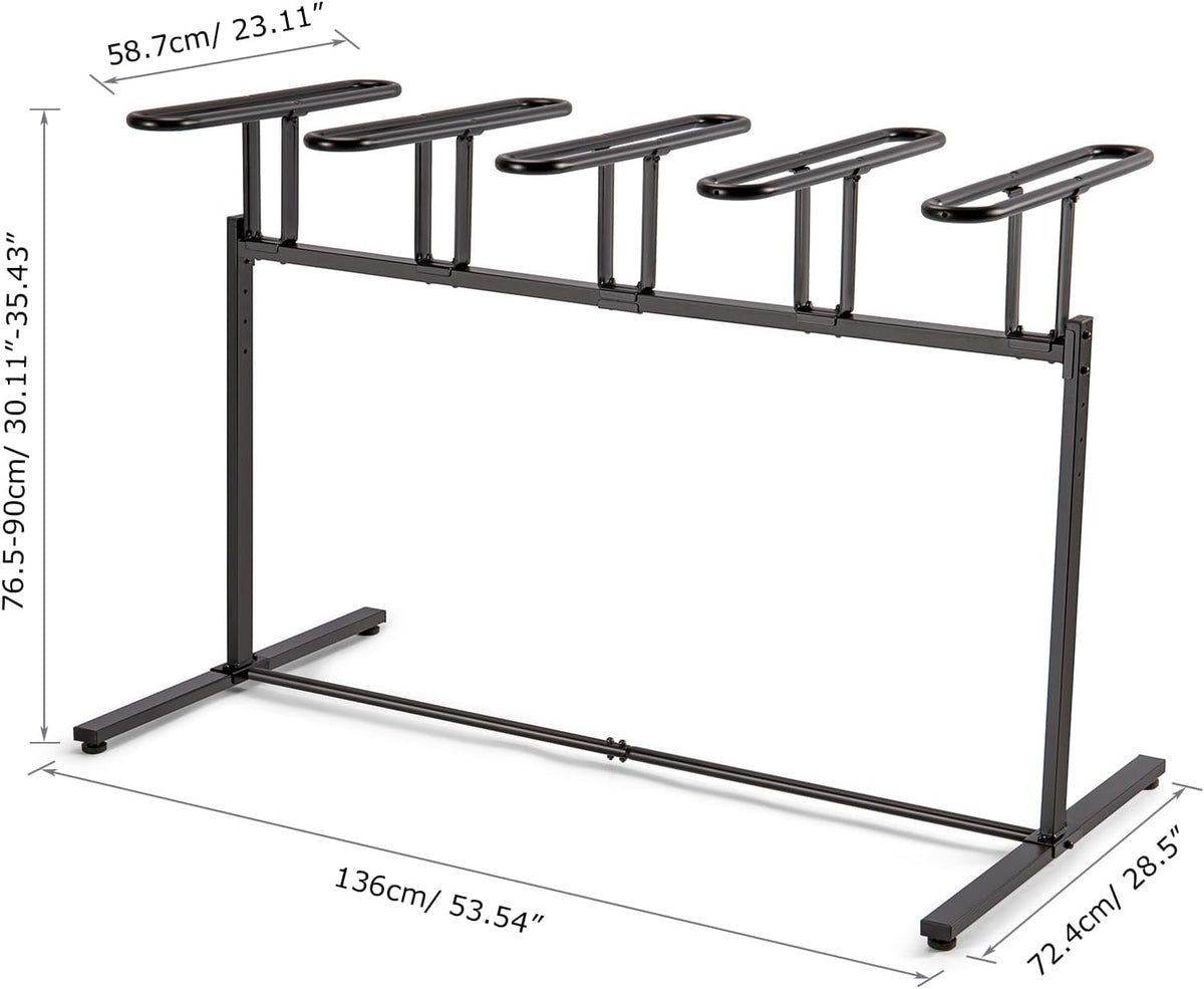CXWXC 3/5 Bikes Stand Rack - Bike Storage Parking Racks Indoor/Outdoor - Bicycle Stand Garage for Parking Mountain Road Hybrid Bike, Fits Wheels up to 2.4" (For 5 Bikes)
