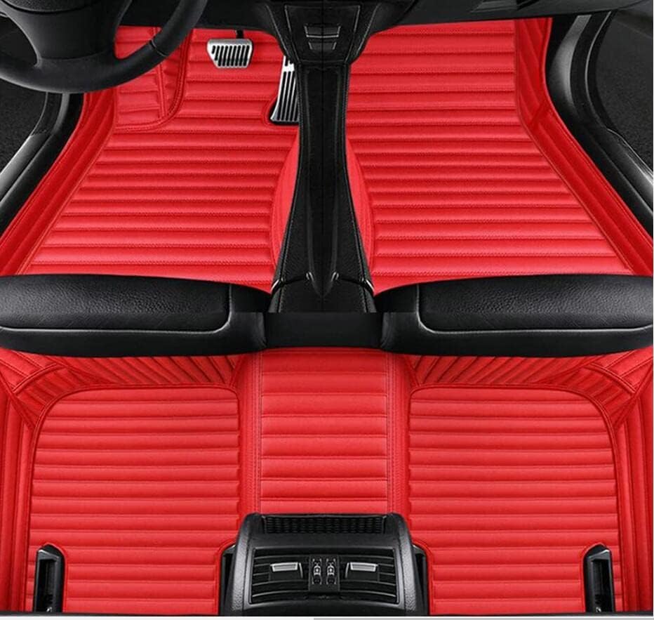 Custom All-Weather Protection Leather Car Floor Mats for Cars Sedan SUV Sports Car Waterproof Floor Mat (3D RED)