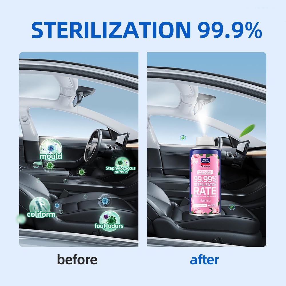 Glodway Whole Car Air Refresher,Odor Eliminator Remover Spray For Car, Strong Freshener With Odour Eliminator Technology,Long-Lasting Scent,6 Ounce(Pack of 5)