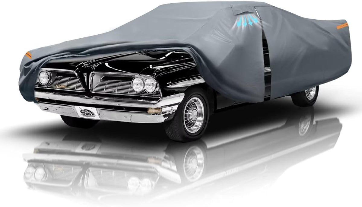 Waterproof Pontiac Bonneville(1986-2005) Car Cover with Breathable Vents, [2025 Upgrade] Premium Covers with Cotton Liner and Zipper Door, Sun Rain Snow Dust Uv Protection.(Gift with Towel)