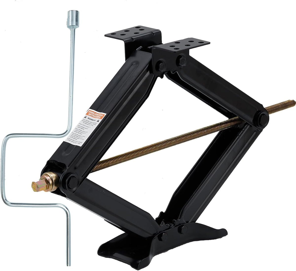 24" Car Scissor Jack,Support 7500lb Load Capacity Leveling Stabilizer with Crank Handle, RV Stabilizer Jack with 4"-24" Adjustable Height, Powder Coated Steel for Travel Trailers, RVs & Campers