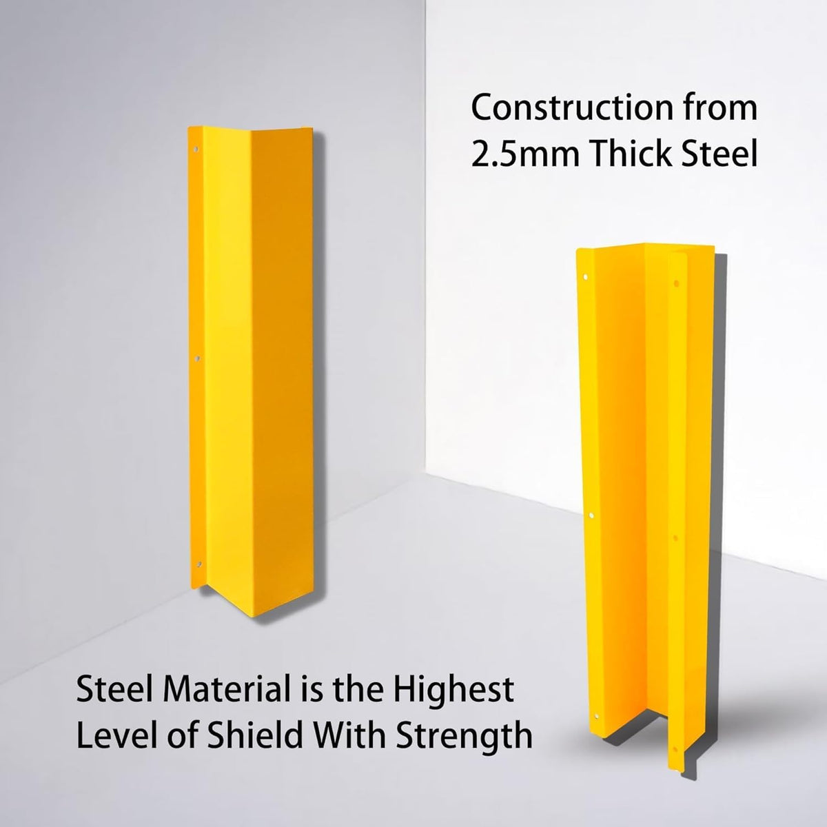 Pipe and Downspout Protector, Carbon Steel Guard Device, 39" H x 9" W x 6" D ，Yellow