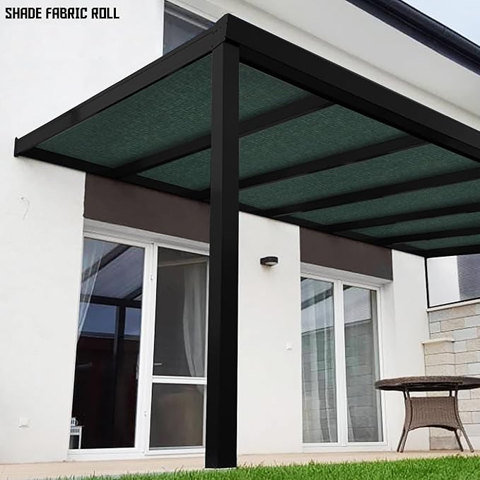TANG Sun Shade Fabric Roll 8'x44' Shade Cloth for Garden Dark Green HDPE Mesh Shading Pergola Cover Replacement Canopy, 95% Blockage Sunshades for Outdoor Patio Backyard Plant