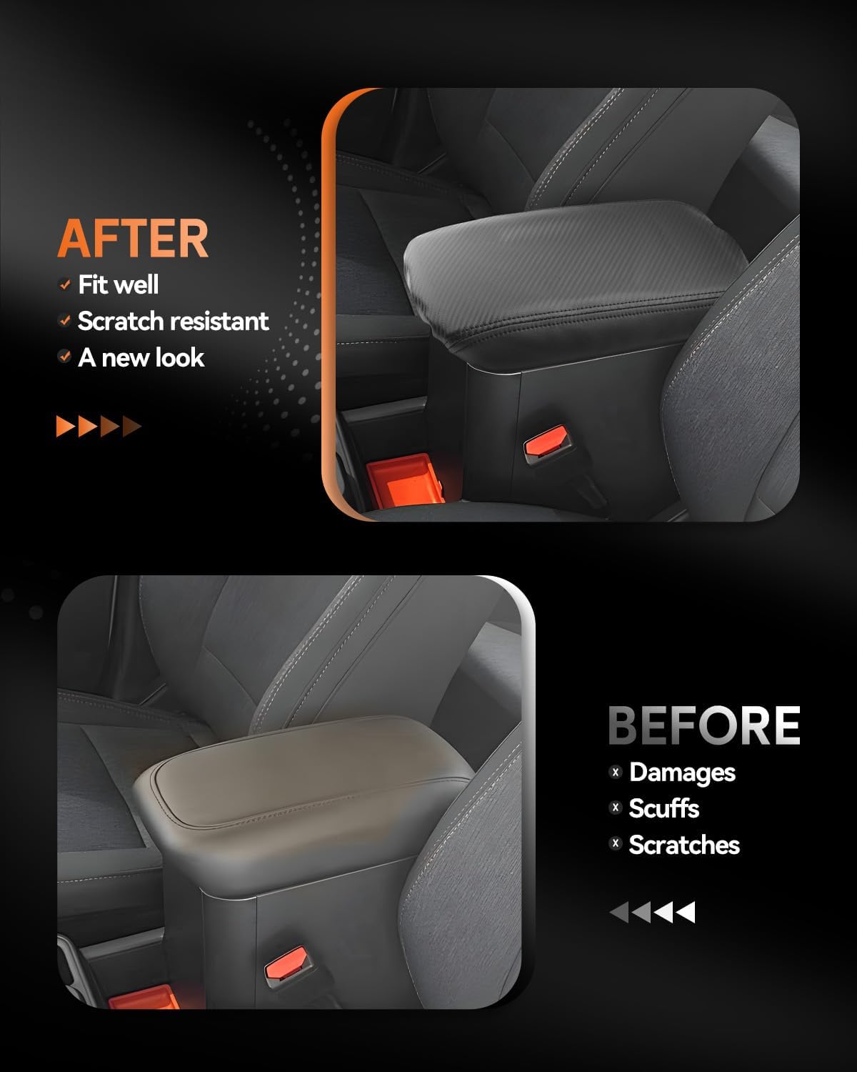 CDEFG for Ford Maverick 2022-2025 Center Console Cover Armrest Box Cover for Maverick (XL, XLT, Lariat) 2022 2023 2024 2025 Accessories Console Arm Rest Protector
