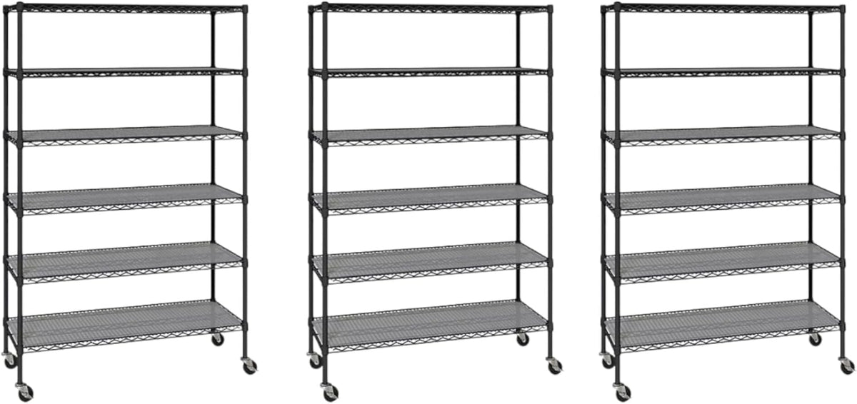 Generic Organize in Style with The Members Mark 6-Tier NSF Heavy Duty Wire Shelving, 47.75"" W x 18"" D x 75.5"" H (Graphite, 3 PACK)