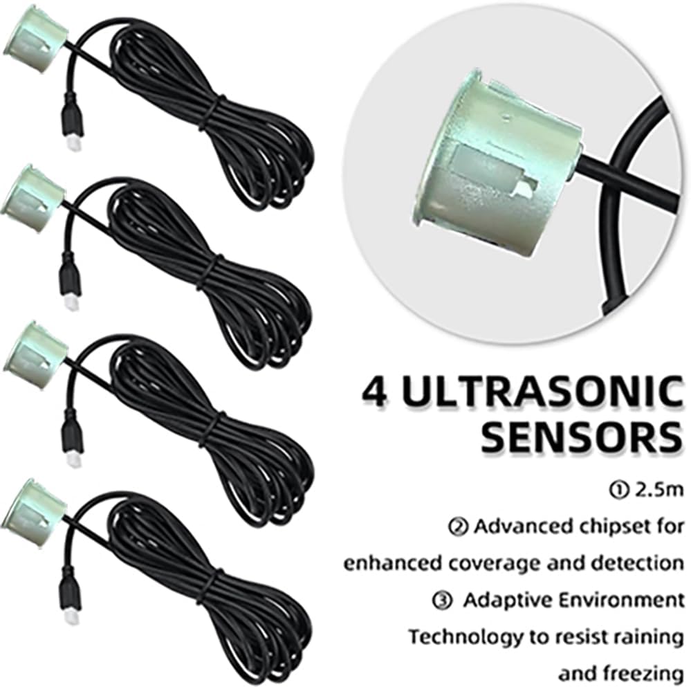 Parking Sensor Kit Backup Sensor Kit Reverse Sensor for Car 18 Color Options for Probes Adjustable Alarm Volume Professional Sensore de Reversa para Carro Safe Driving Assistant（Light Grey）