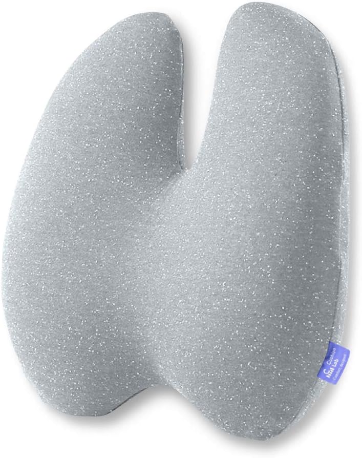C CUSHION LAB Extra Dense Lumbar Pillow - Patented Ergonomic Multi-Region Firm Back Support for Lower Back Pain Relief - Lumbar Support Cushion with Strap for Office Chair, Car, Sofa, Plane - Grey