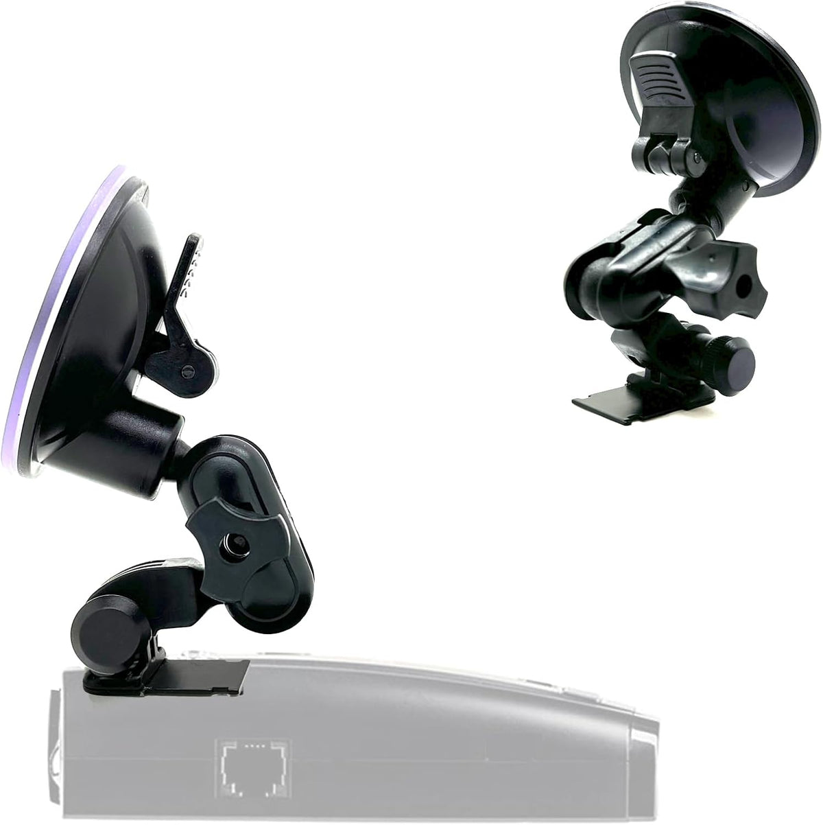 Ehnanced Dual Ball Joint Adjust Suction Cup Bracket Compatible forfor Escort MAX MAX2 2 or version 1 Max360 Radar Detector w/Slide in Metal Plate Connection (Not compatible with other Models)