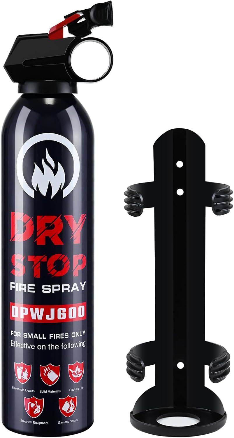 Dry Stop Fire Extinguisher for Home - Auto Fire Extinguisher for Truck Vehicle, 600g Dry Chemical Powder A B C Fire Extinguisher for Kitchen, Car, Boat, Marine, Portable Use (1 Blue)