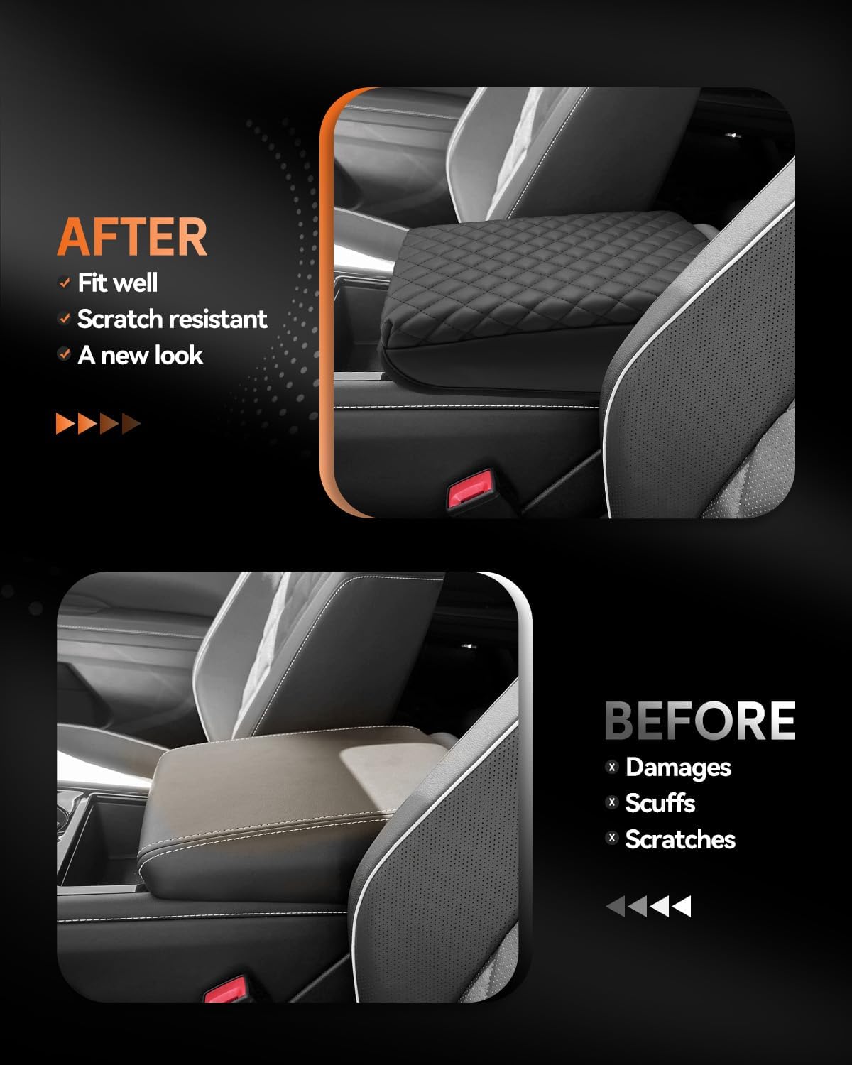 CDEFG for Volkswagen Atlas 2024 2025 Center Console Cover Armrest Box Cover for VW Atlas (SE, Peak Edition, SEL, Cross Sport, SEL Premium R-Line) Accessories Console Arm Rest Protector