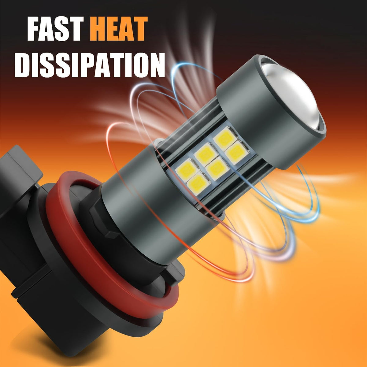 H11 LED Bulbs, H8 H16 Fog Light 6500K Cool White, Pack of 2