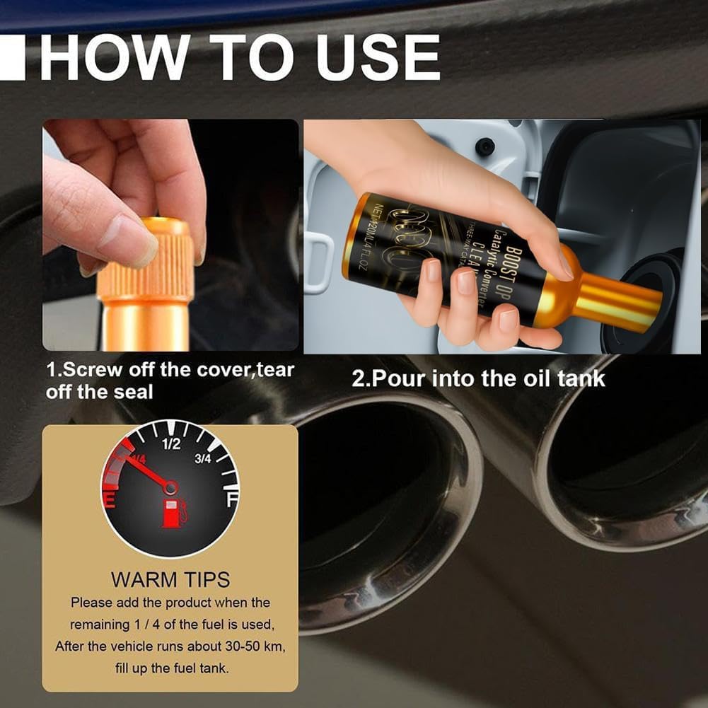 Catalytic Cleaner, Boost Up Catalytic, Boost Up Catalytic Converter Cleaner Auto Parts EngineFuel and Exhaust Pipe Cleaners,Fuel System Treatment Oil for Gas and Diesel Car (3PCS)
