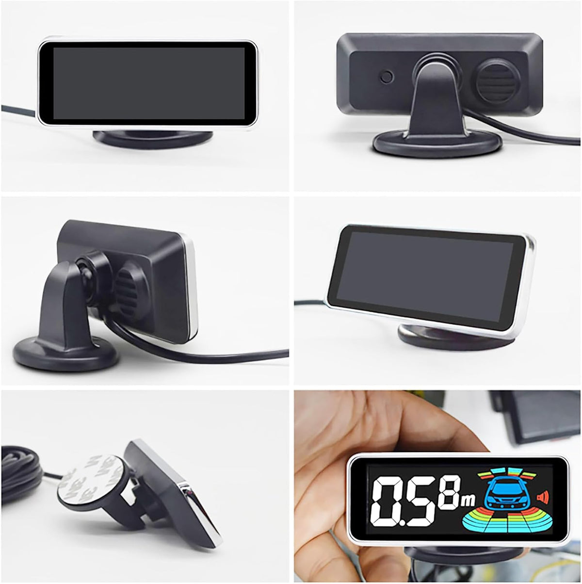 Car Parking Sensors Kit Reverse Radar parktronic System Auto Electronics Vehicle Backup Assistant Reverse 8 Sensor (Matte Black)