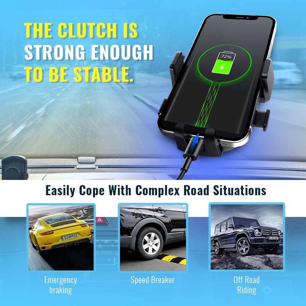 Upgraded 3-in-1 Phone Holders for Your Car, Heavy-Duty Car Phone Mount for Dashboard, Windshield & Vent, Universal Cell Phone Holder for iPhone & Android