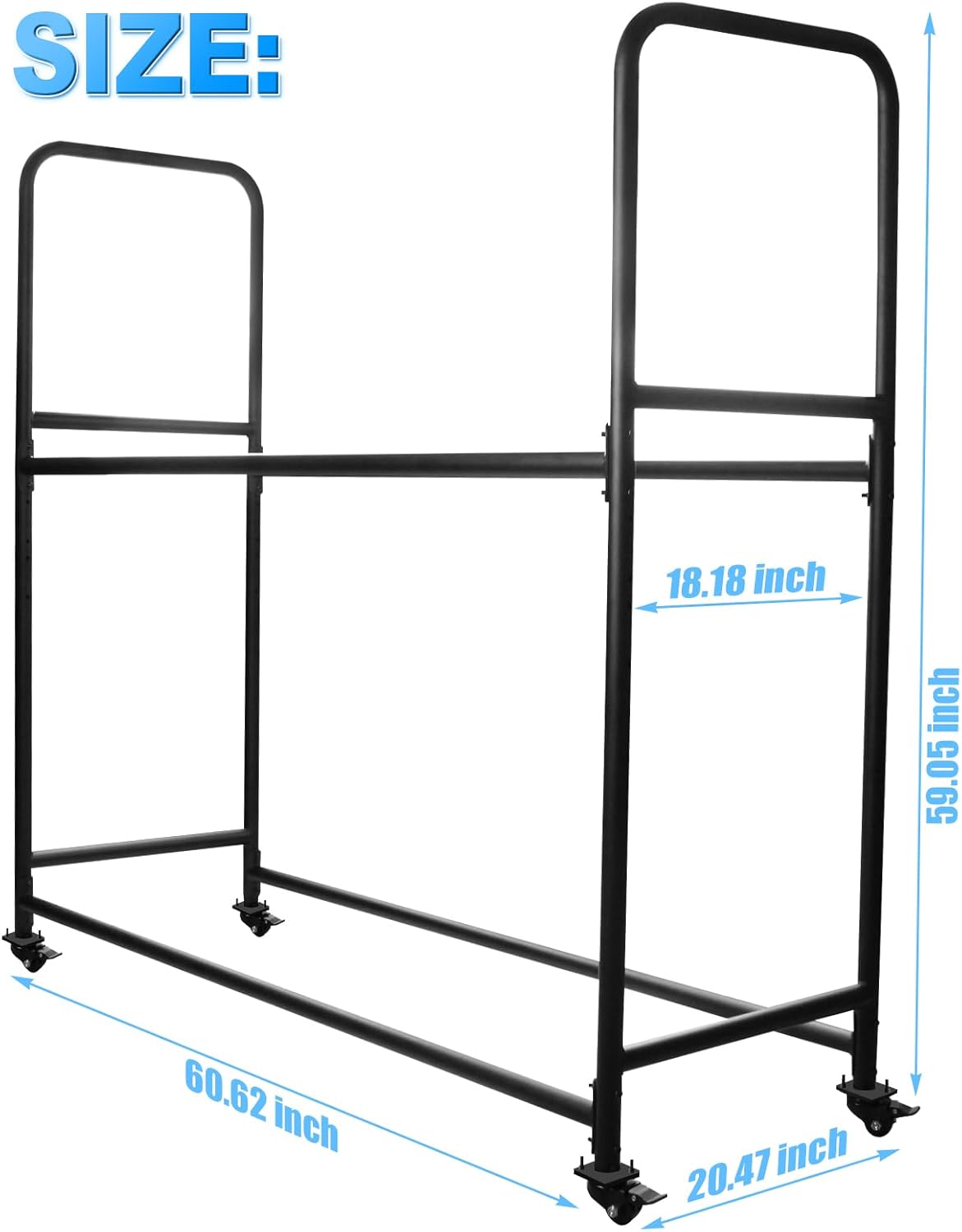 Rolling Tire Rack For Garage,Tire Storage Rack,Adjustable Metal With 4 Self-Locking Swivel Caster,Height 59”, With a Heavy-Duty Load Capacity Of 660 Pounds