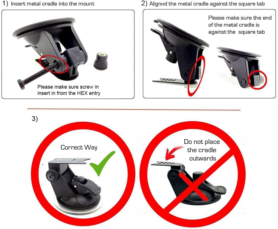 ChargerCity Super Suction Windshield Suction Cup Mount for Escort MAX & MAX2 only, NOT for 2020 Max 3 or MAX360C w/Magnetic Connection)
