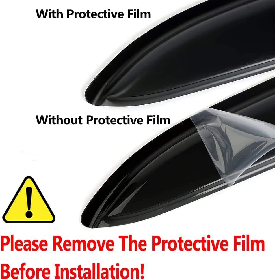 94194 Side Window Visors Wind Vent Deflector,4pcs Outside Mount Tape-On Nice Sun Rain Guards Set for 2010-2019 Ford Taurus