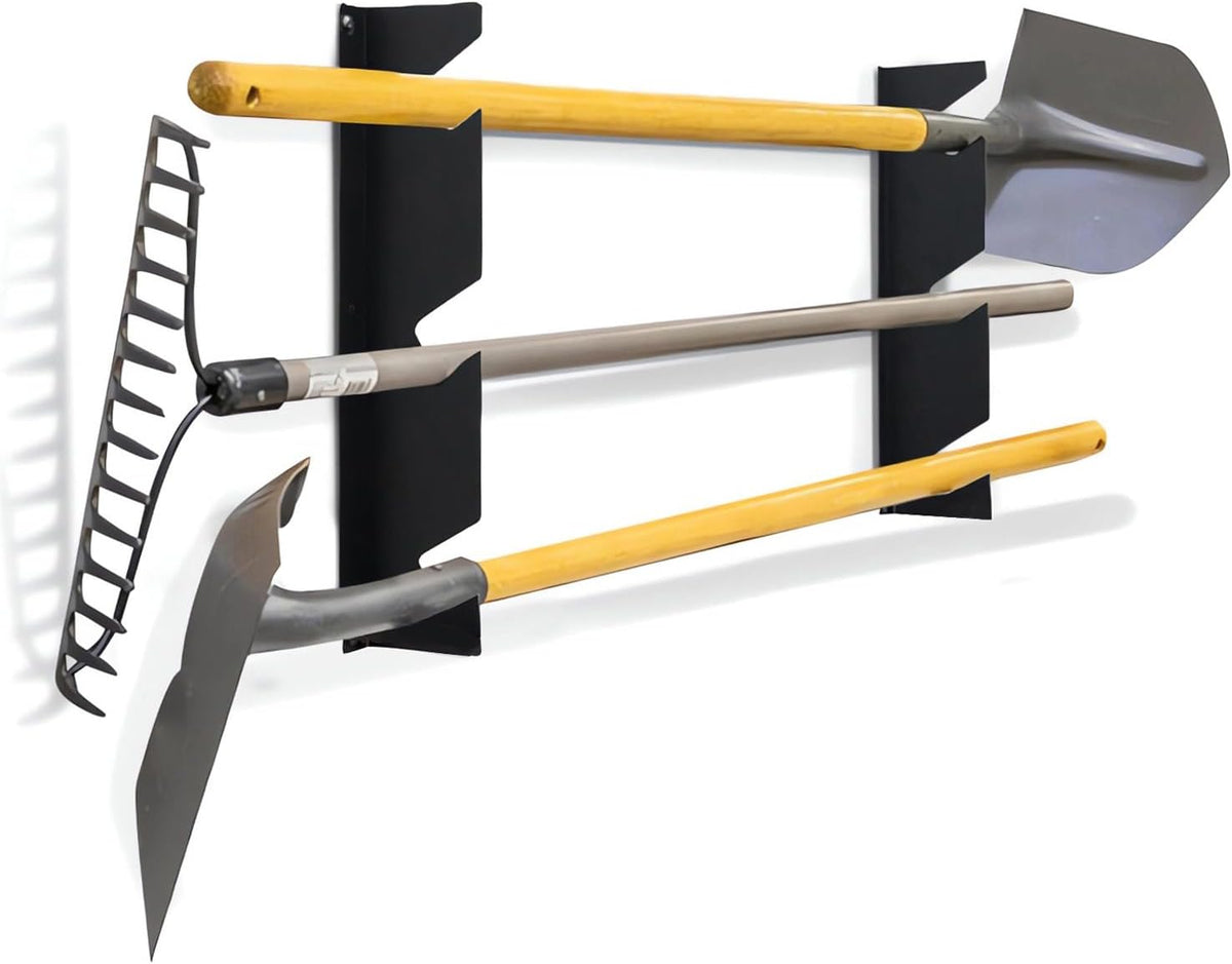 CZWL&HG Heavy-Duty Garden Tool Organizer Wall Mount – Garage Wall Storage Rack for Shovels, Rakes & Long-Handled Tools – Solid Steel, Holds 250 lbs