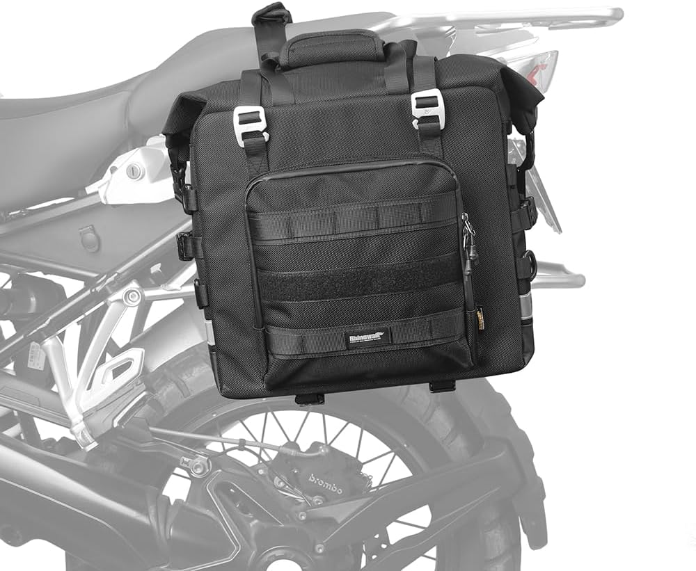 Rhinowalk Motorcycle Saddle Bag Waterproof Motor Pannier Bag Luggage Pack Quick Release Motorbike Side Bag 25L (Black)