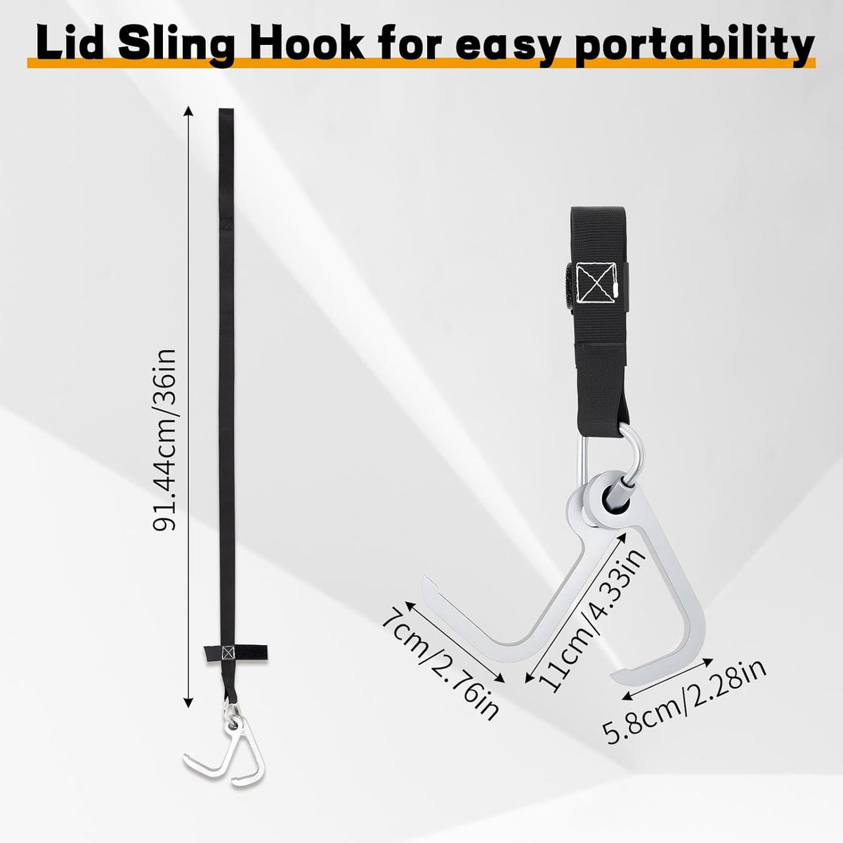 Manhole Hook Tool, Portable Versatile Hook for Lifting Manhole Covers, Storm Drains, Septic Tank Risers, Steel Tool for Lifting, Pulling, and Removing Covers, Easy to Store(Short & Long)