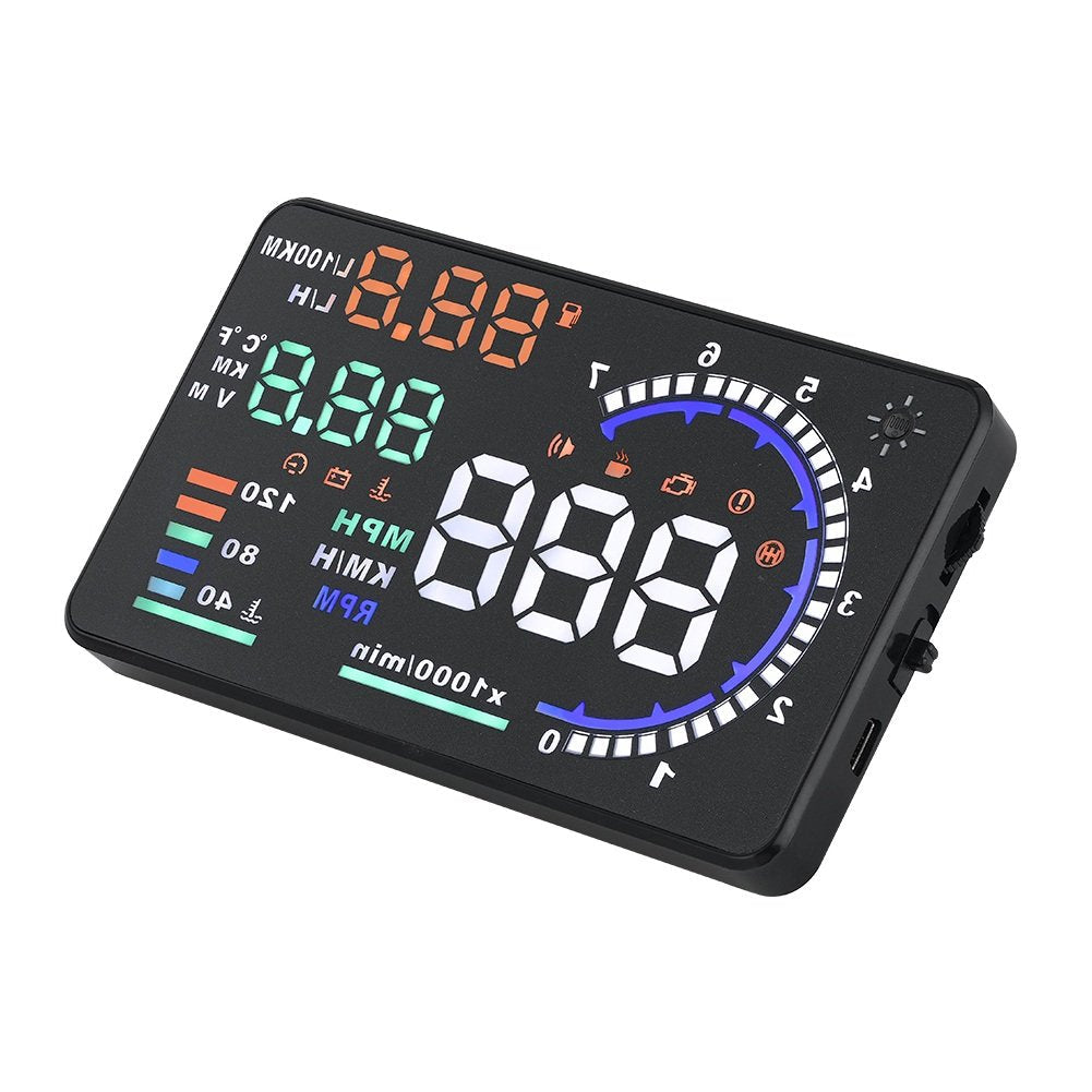 VGEBY 5.5'' OBD II Car HUD Auto Windshied Reflective Screen Speed Display Hud Display Car Hud Screen Heads-Up Display Speedometer Fusion 2016