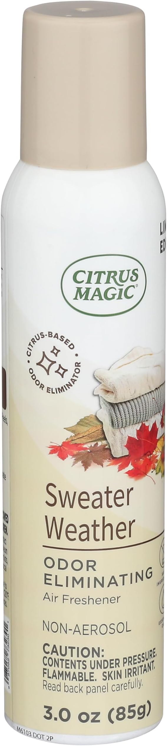 Citrus Magic Limited Edition Odor Eliminating Air Freshener Spray, Sweater Weather, 3-Ounce, Pack of 3