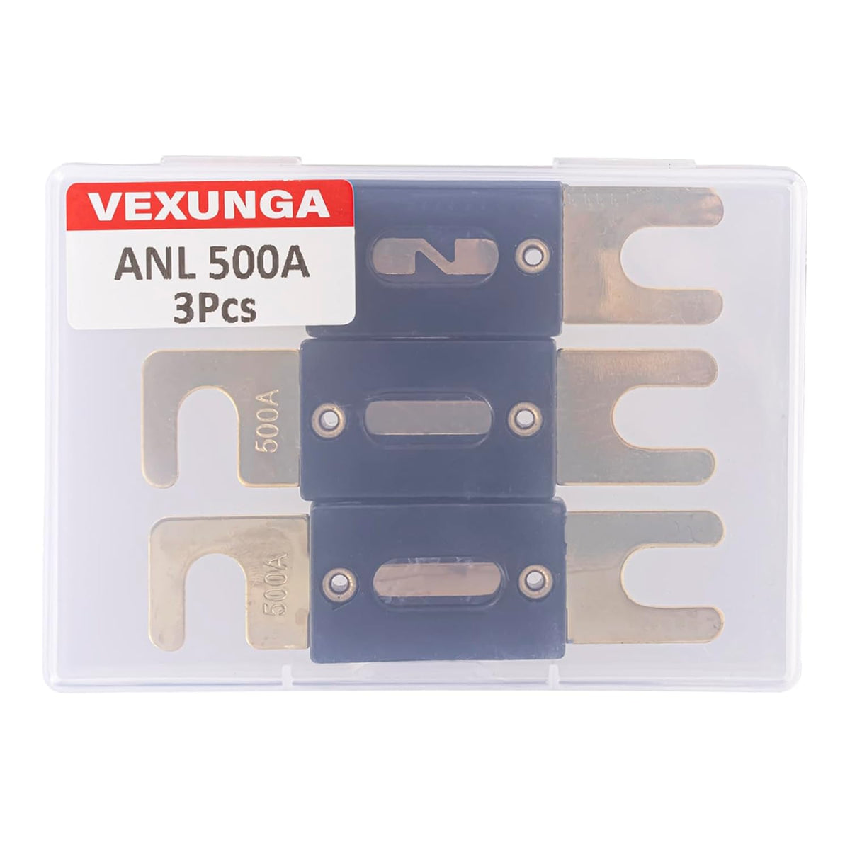 500A ANL Fuse 500 Amp Inline Blade Fuses 32V for Car Audio Inverter Automotive Stereo (Pack of 3 pcs)