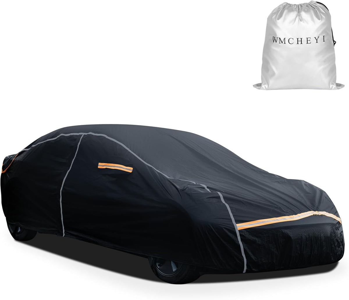 Car Covers for Automobiles,6 Layers Car Cover Waterproof All Weather, Full Exterior Cover with Zipper, Outdoor Car Cover Sun UV Rain Snow Wind Protection, Fit for Tesla Model 3