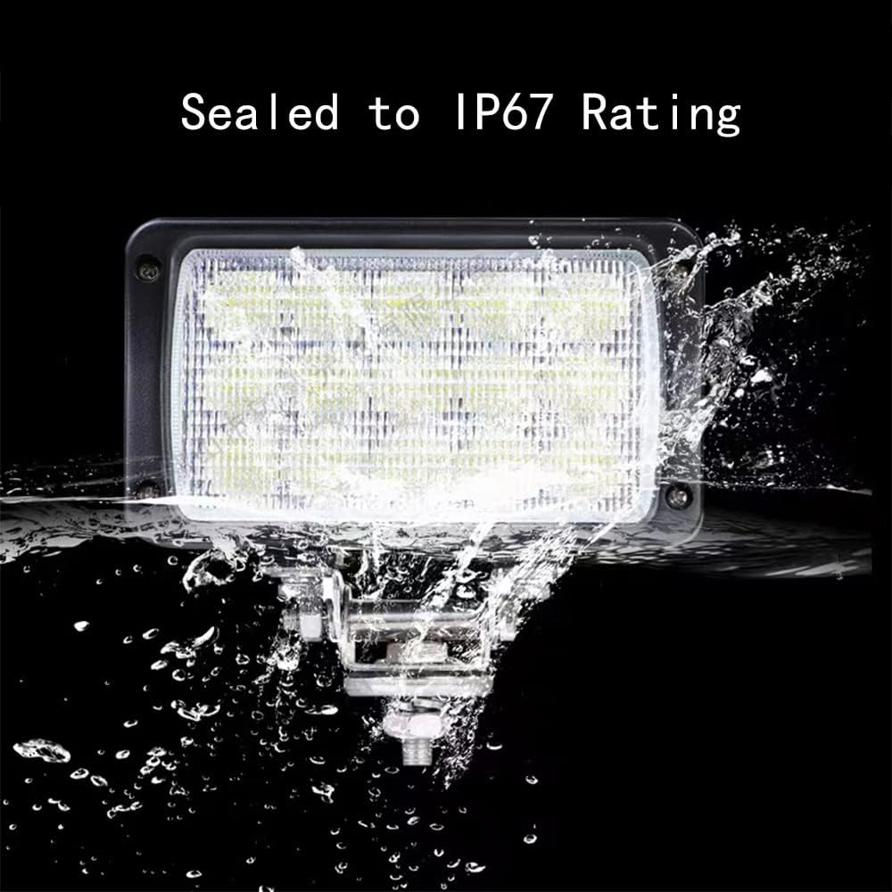 2PACK 6.3IN 45W Led Work Lights 12v/24v 4500LM 6500K Rectangular Foglights,Waterproof Offroad Flood Led Light Bar for Tractor,Truck,Combine,Heavy Equipment,with DT Connector