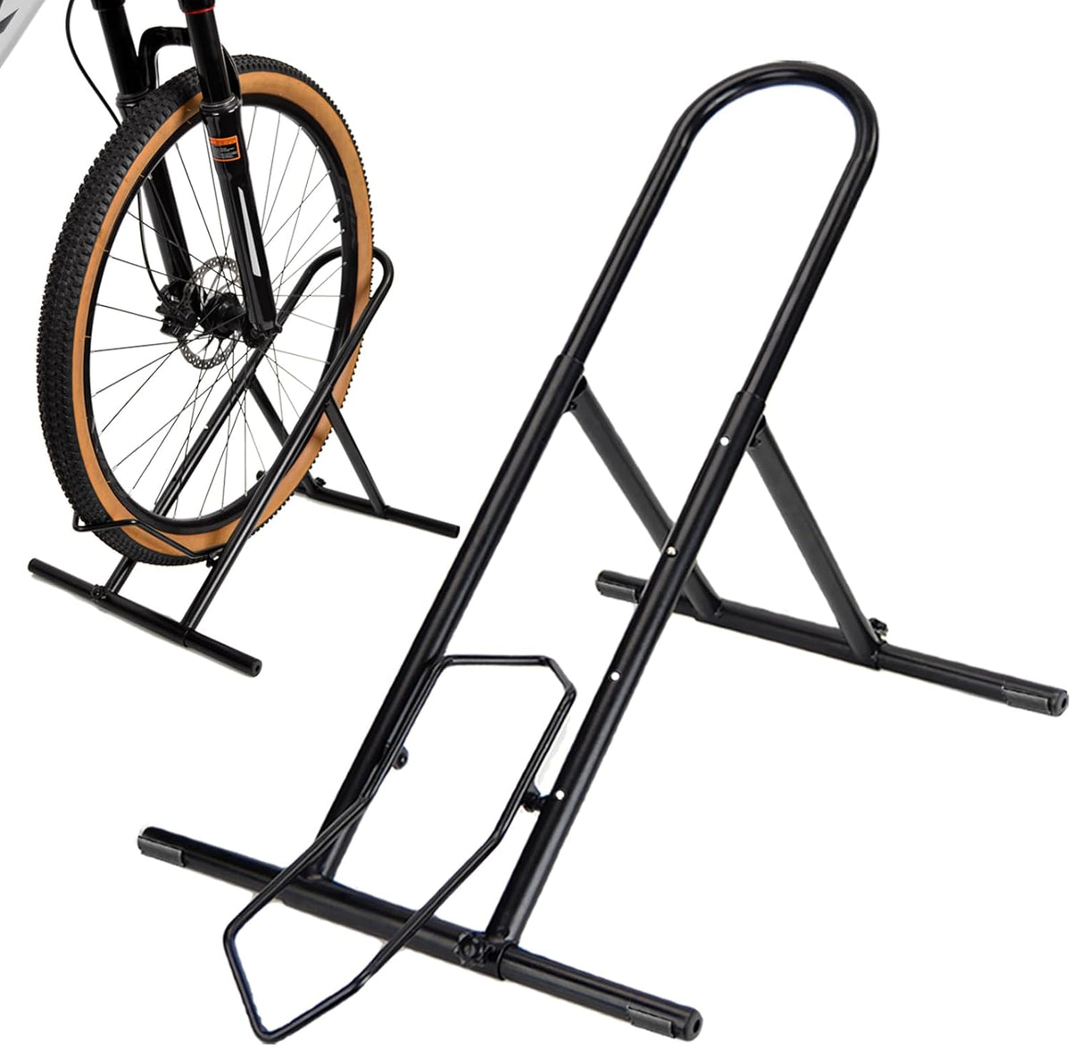 Folding Bike Floor Stand Rack, Portable Bicycle Parking Rack Storage for Garage/Home, Fit 16”-29” Mountain Road Bikes(1 bike rack)