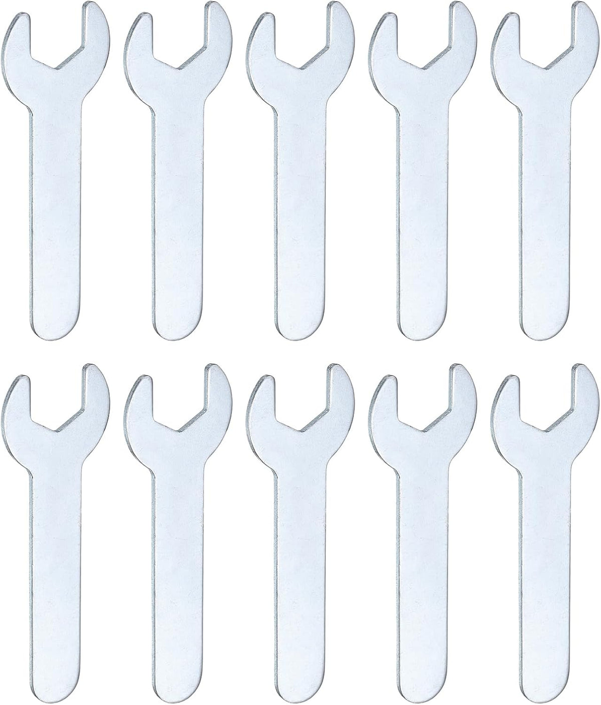 HARFINGTON 10pcs Small Wrench Open End Wrench 12x70x1.5mm Metric U-Shaped Single Open Ended Spanner Super Thin Small Flat Head Galvanizing Wrench for Automotive Repair Furniture Assembly