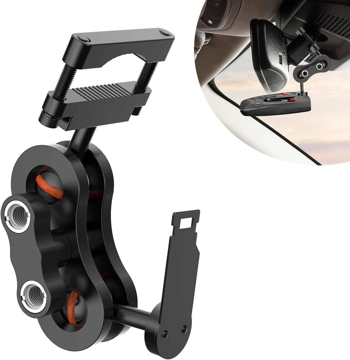 Radar Detector Mount,Aluminum Rearview Mirror Rod Radar Bracket,for All Whistler Radar Models