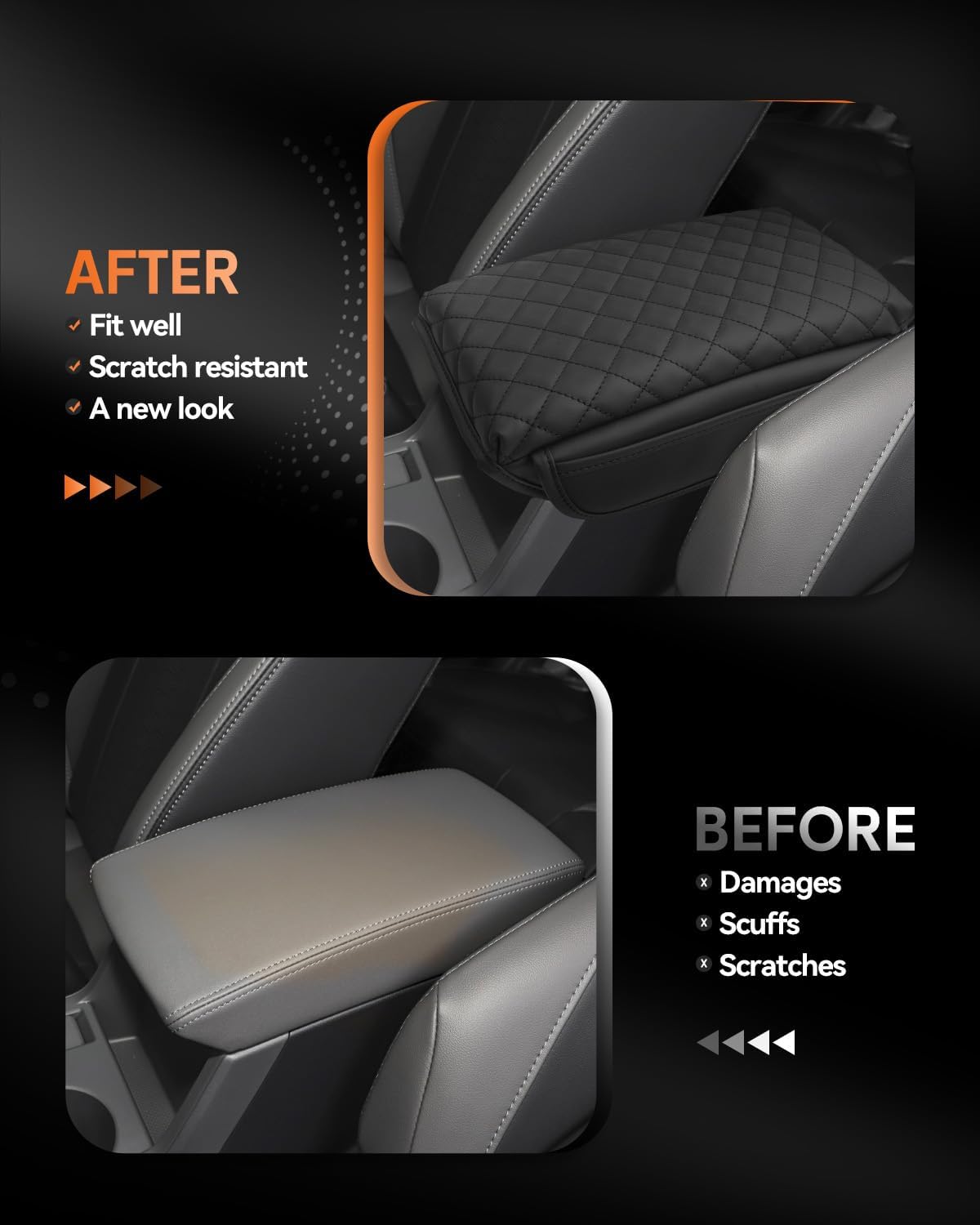 CDEFG for Subaru Impreza 2024-2025 Center Console Cover Armrest Box Cover for Impreza (Base, Sport, RS) 2024 2025 Accessories Console Arm Rest Protector Thickened with Side Pocket