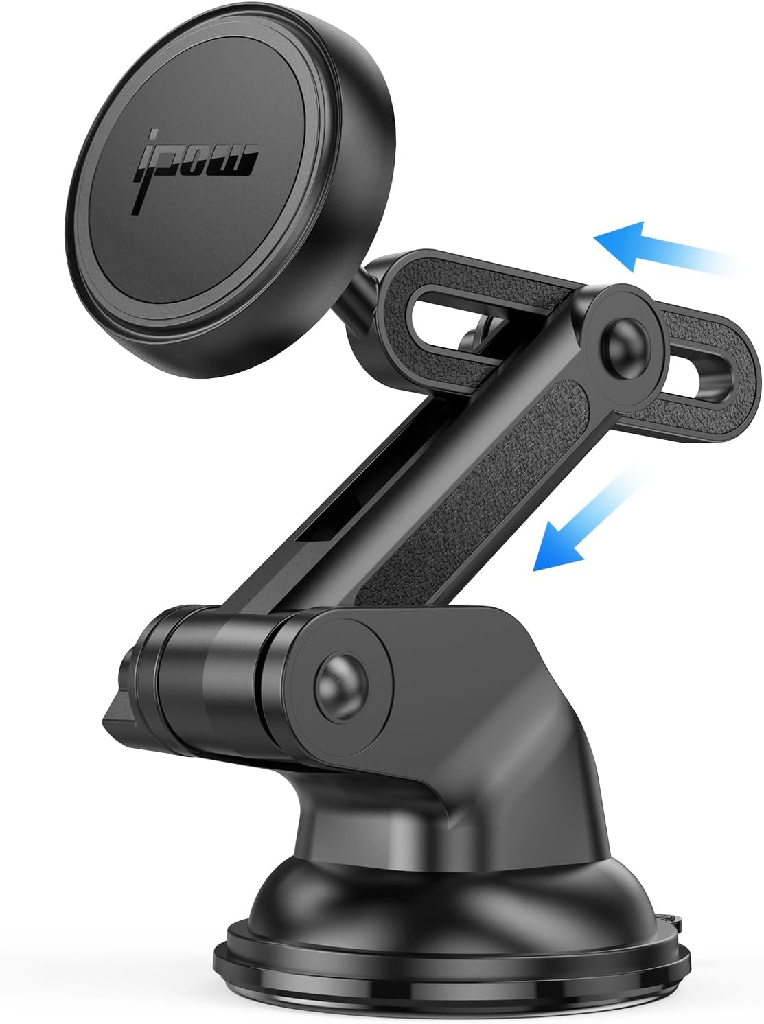 IPOW Magnetic Car Mount - Dashboard & Windshield Phone Holder for iPhone 14/13/12 Series, Tap & Secure Mount, Black
