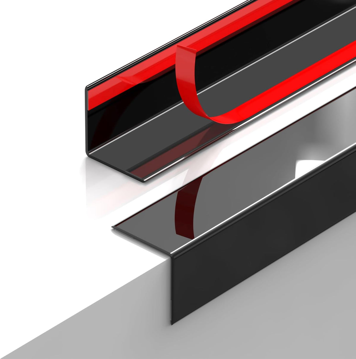 2PCS Wall Corner Protectors Guards - Self Adhesive Corner Protector & Corner Guards for Walls Edge Protection, Easy to Apply - No Tools Needed(Black, 31.5"x1.18")
